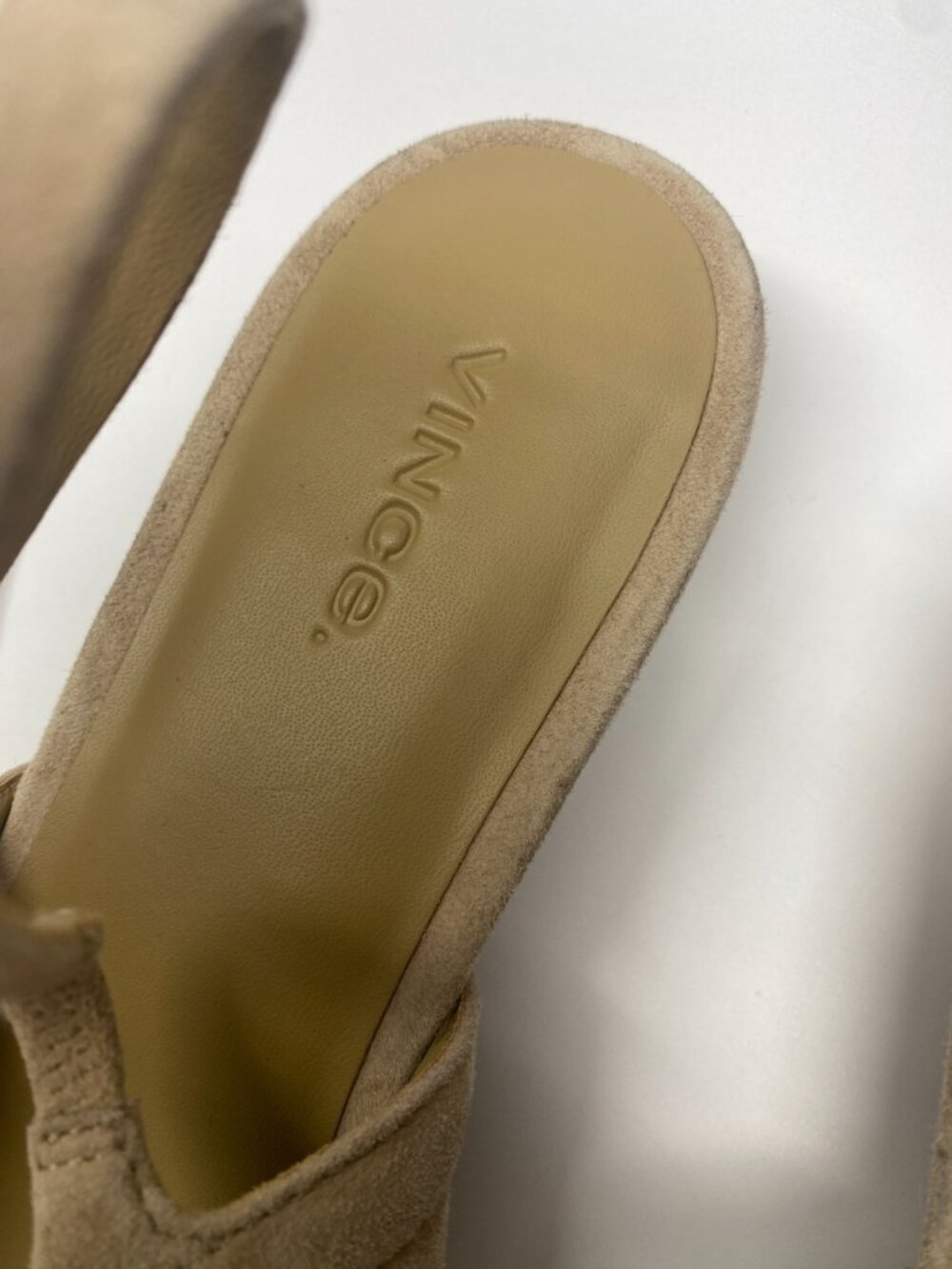 Vince Venice Women's Beige Suede Square Toe Slingback Flat Sz 11 - Picture 3 of 12